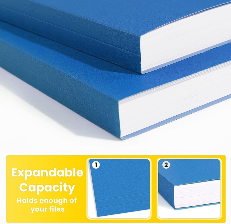 SUNEE File Folders Letter Size Blue, 100 Pack Manilla Folders 8.5 x 11 1/3-Cut Tabs, Colored File Folders Office Home School for Documents Files Paper - Image 3
